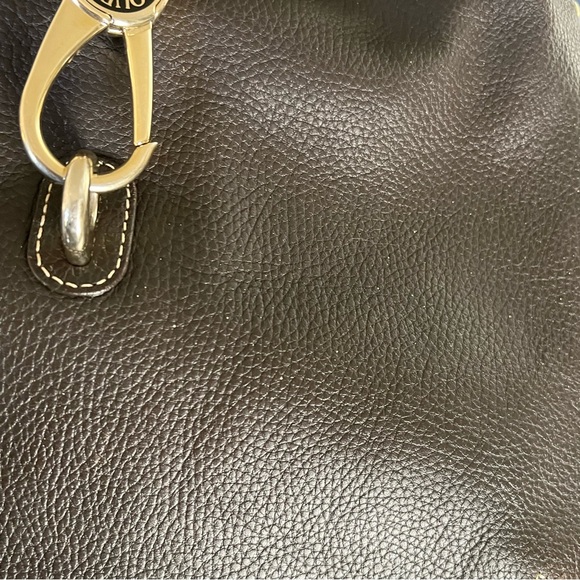 Vintage Dooney & Bourke Pebble Grain Whipstitch Hobo Bag Logo Lock 7306847 - Picture 13 of 16